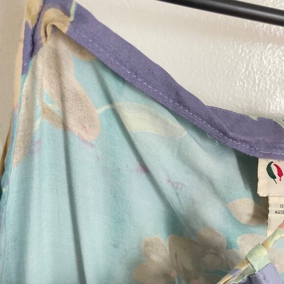 Y2K Mermaid Dress M Boho Fairy Blue Purple Tropical Beach Spaghetti Strap Cotton - Picture 6 of 10